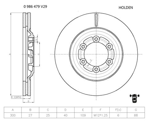 Disc frana 0 986 479 V29 BOSCH