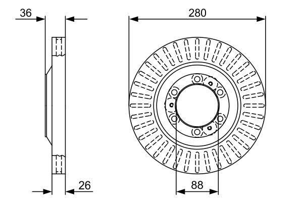 Disc frana 0 986 479 V88 BOSCH