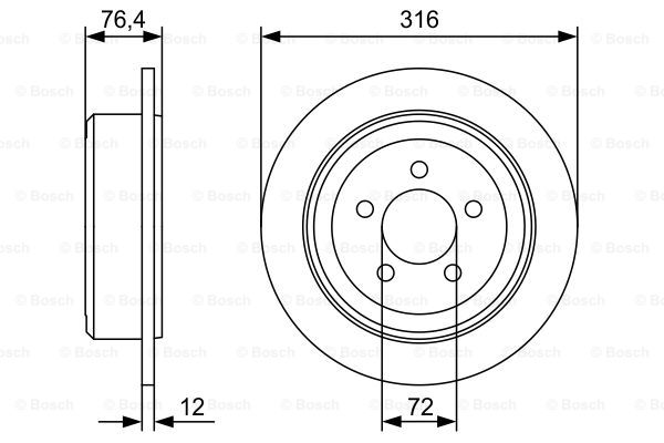 Disc frana 0 986 479 W22 BOSCH