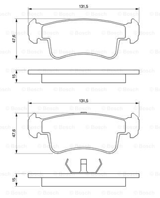 set placute frana,frana disc 0 986 493 360 BOSCH