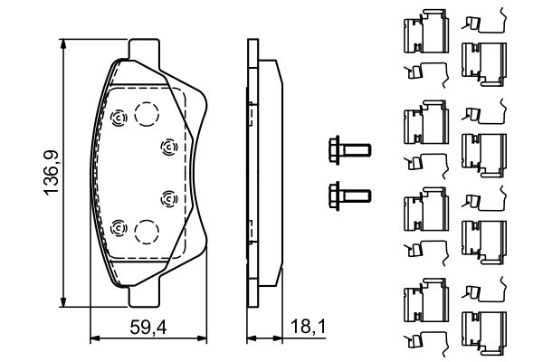 Set placute frana,frana disc 0 986 494 725 BOSCH