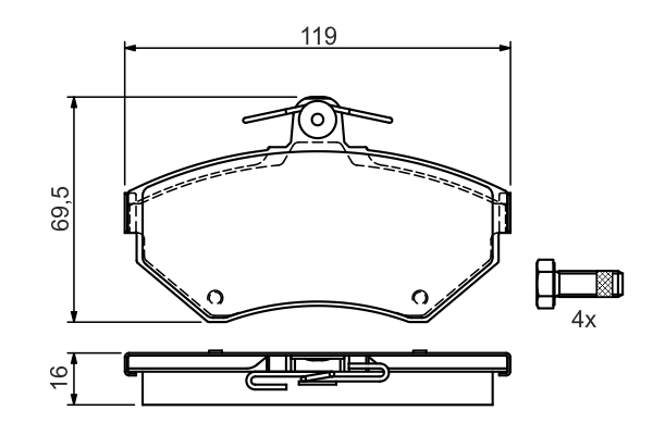 set placute frana,frana disc 0 986 495 045 BOSCH