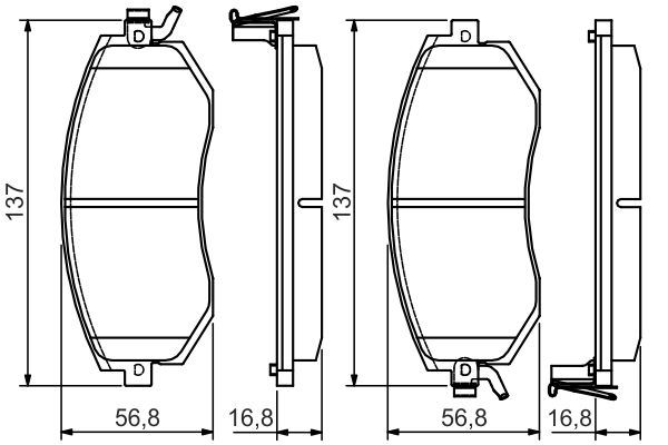 Set placute frana,frana disc 0 986 495 125 BOSCH