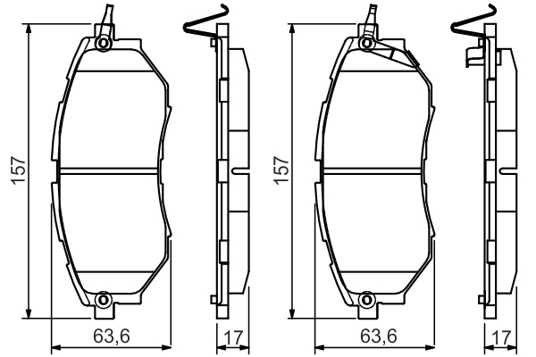 set placute frana,frana disc 0 986 495 156 BOSCH