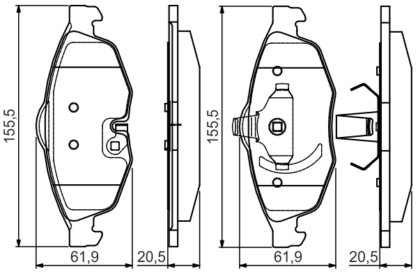 set placute frana,frana disc 0 986 495 161 BOSCH