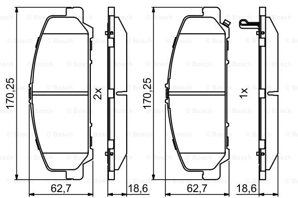 set placute frana,frana disc 0 986 495 375 BOSCH