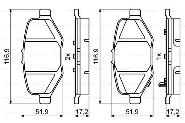 set placute frana,frana disc 0 986 495 397 BOSCH