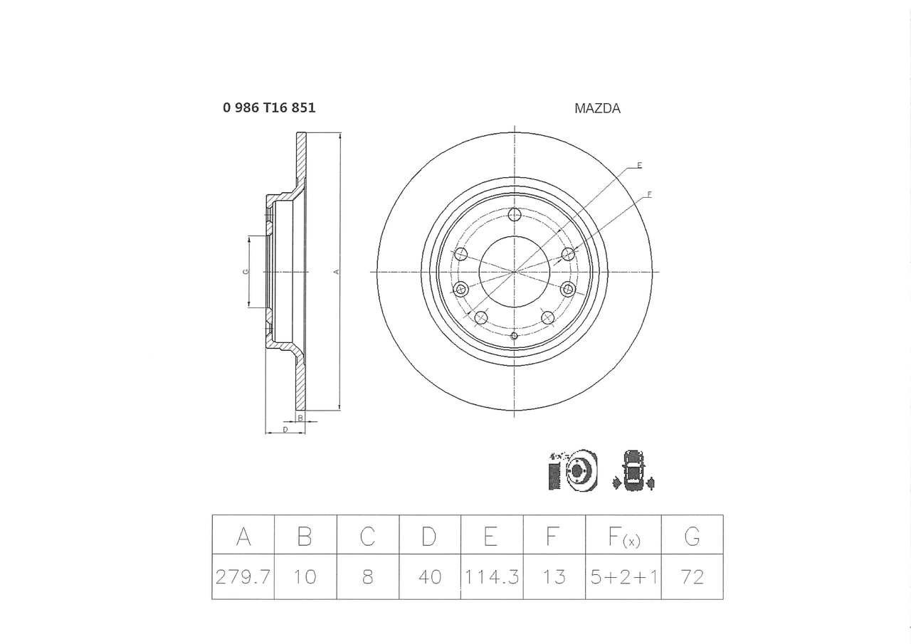 Disc frana 0 986 T16 851 BOSCH