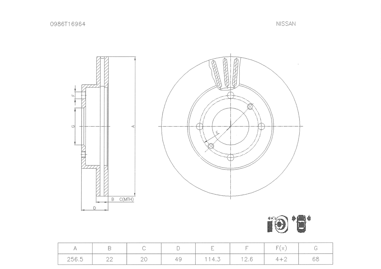 Disc frana 0 986 T16 964 BOSCH