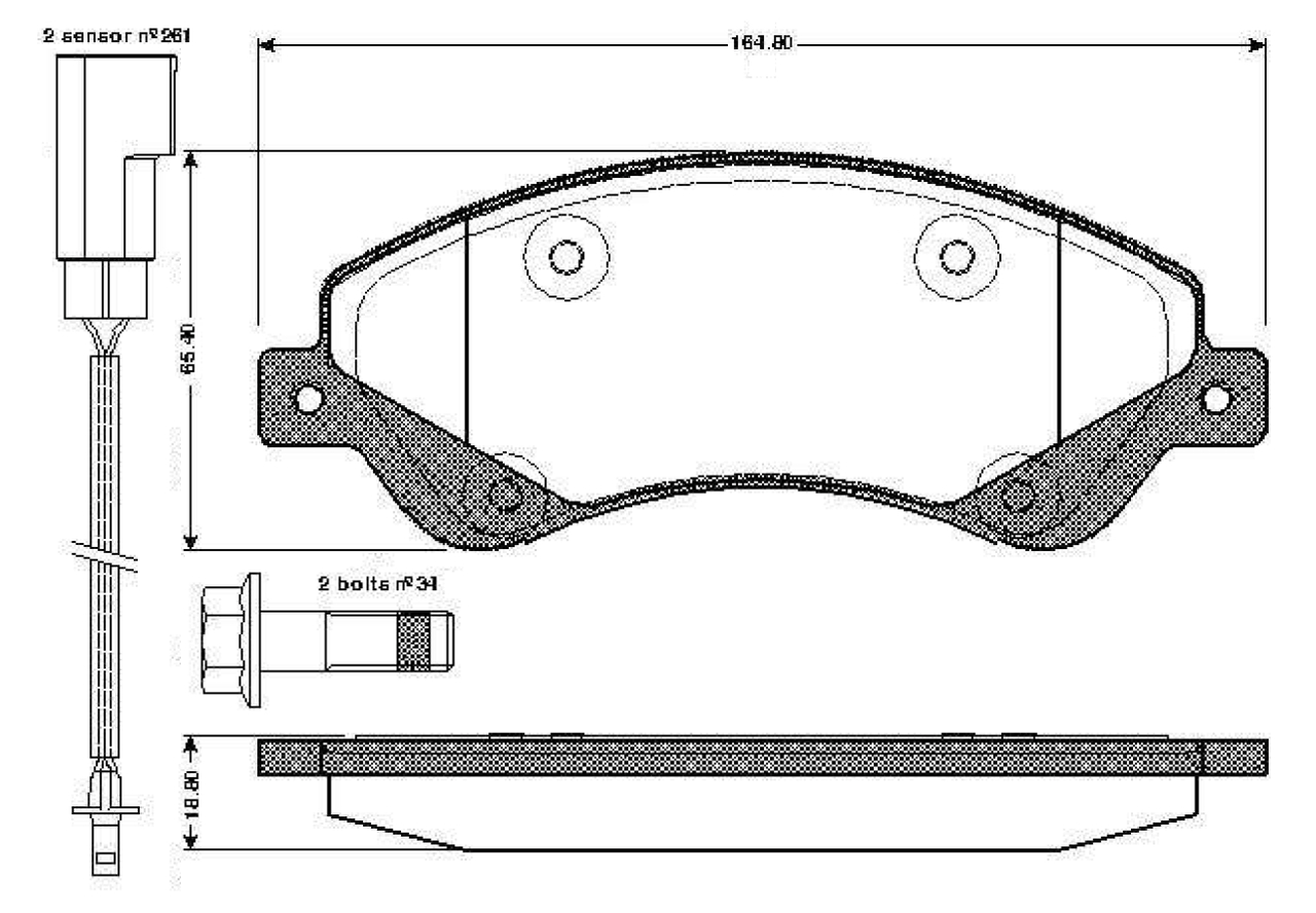 set placute frana,frana disc 0 986 TB2 952 BOSCH