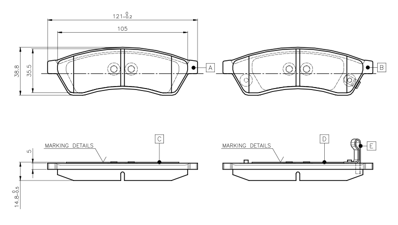 set placute frana,frana disc 0 986 TB3 036 BOSCH