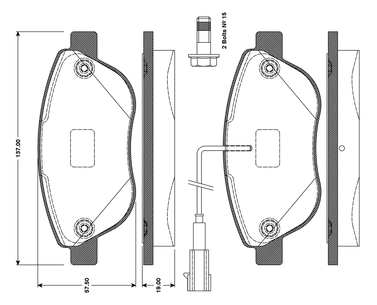 set placute frana,frana disc 0 986 TB3 079 BOSCH