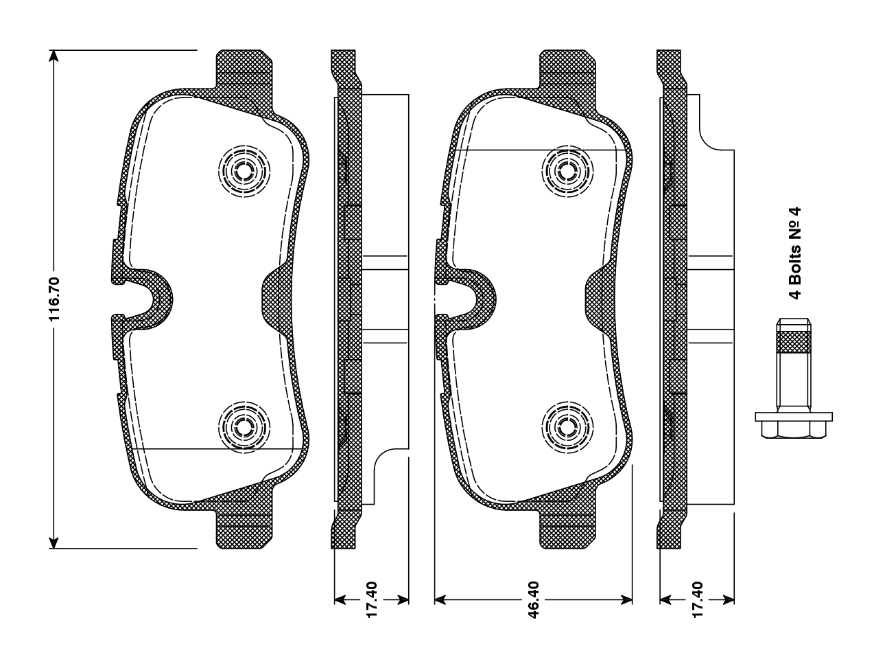 set placute frana,frana disc 0 986 TB3 081 BOSCH