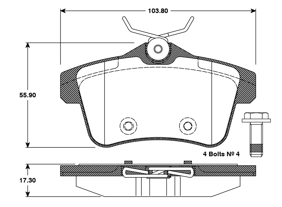 set placute frana,frana disc 0 986 TB3 101 BOSCH