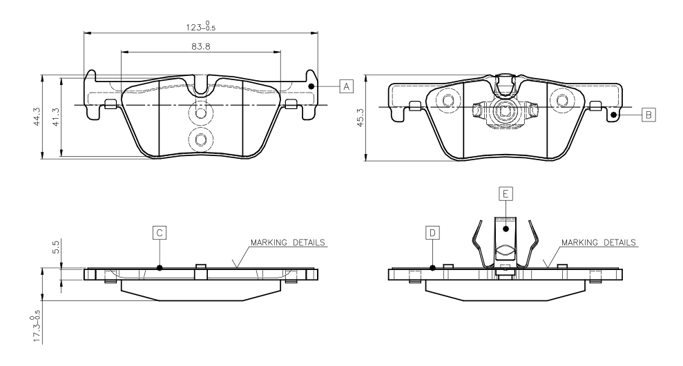 set placute frana,frana disc 0 986 TB3 144 BOSCH