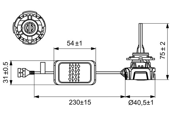 Bec, far faza lunga 1 987 301 555 BOSCH