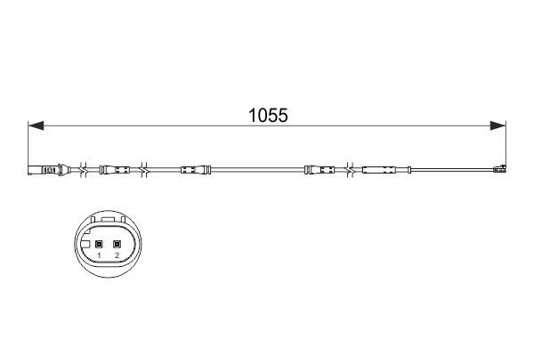 Senzor de avertizare,uzura placute de frana 1 987 473 508 BOSCH