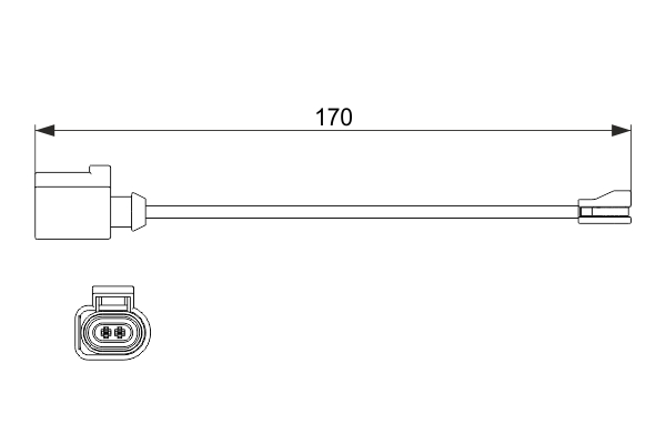 Senzor de avertizare,uzura placute de frana 1 987 474 512 BOSCH
