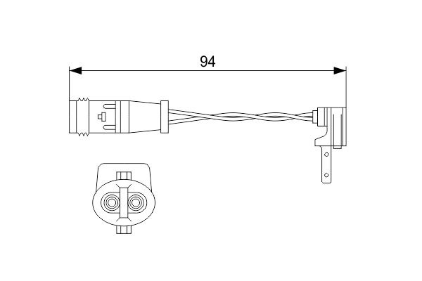 Senzor de avertizare,uzura placute de frana 1 987 474 553 BOSCH