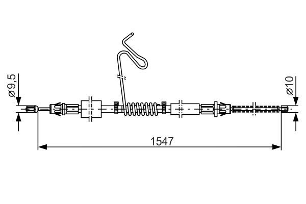 Cablu, frana de parcare 1 987 477 174 BOSCH