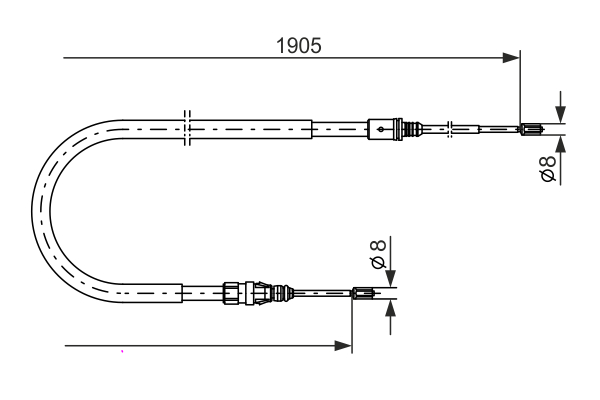 Cablu, frana de parcare 1 987 477 237 BOSCH
