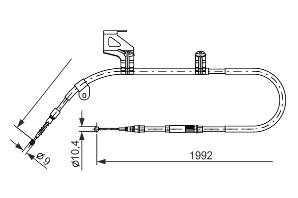 Cablu, frana de parcare 1 987 477 244 BOSCH