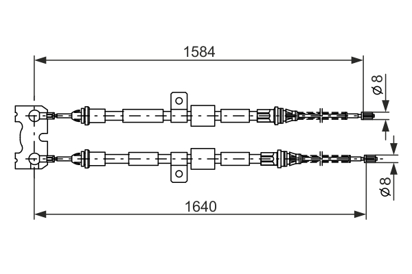 Cablu, frana de parcare 1 987 477 345 BOSCH
