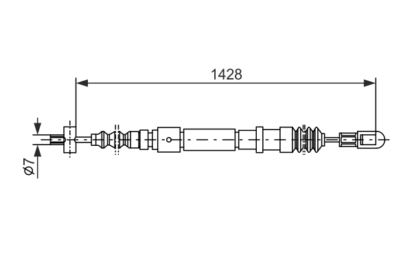Cablu, frana de parcare 1 987 477 355 BOSCH