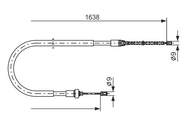 Cablu, frana de parcare 1 987 477 586 BOSCH