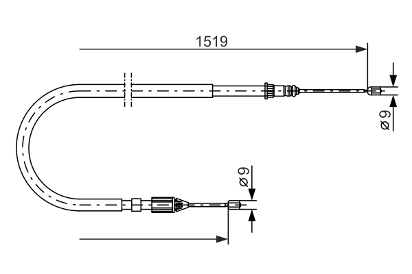 Cablu, frana de parcare 1 987 477 654 BOSCH