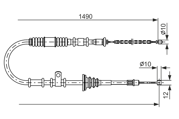 Cablu, frana de parcare 1 987 477 675 BOSCH