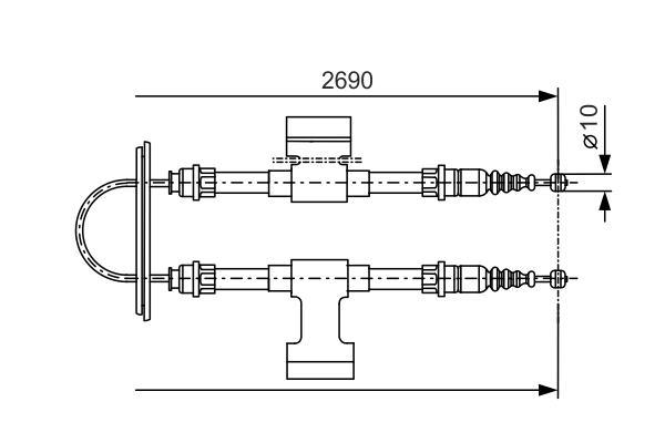 Cablu, frana de parcare 1 987 477 745 BOSCH