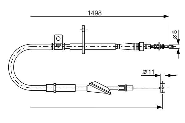Cablu, frana de parcare 1 987 477 772 BOSCH