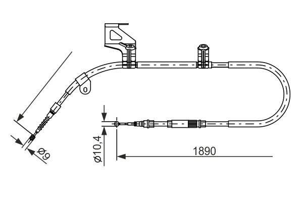 Cablu, frana de parcare 1 987 477 803 BOSCH