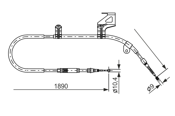 Cablu, frana de parcare 1 987 477 804 BOSCH