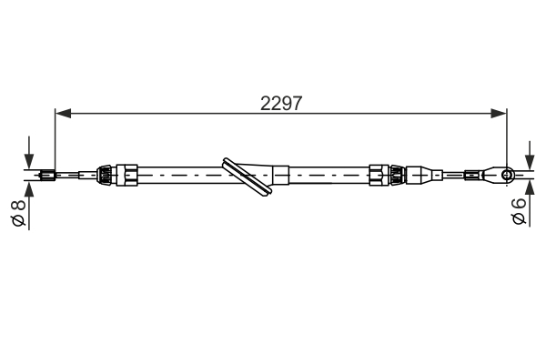 Cablu, frana de parcare 1 987 477 811 BOSCH