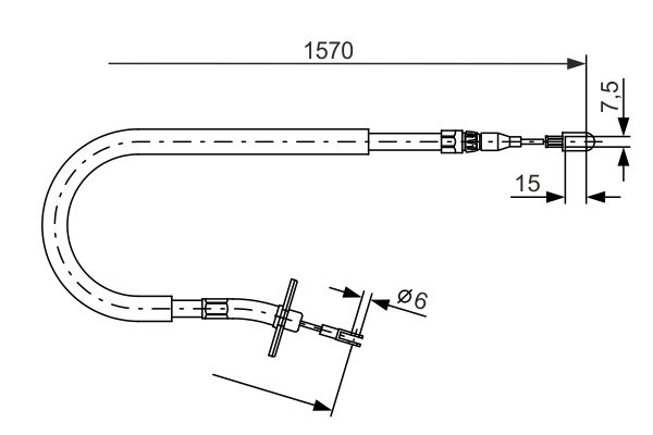 Cablu, frana de parcare 1 987 477 860 BOSCH
