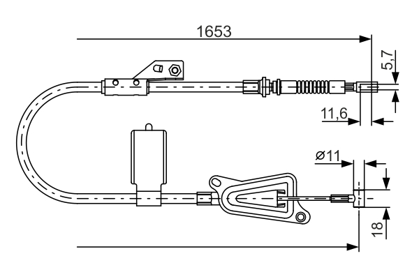 Cablu, frana de parcare 1 987 477 915 BOSCH