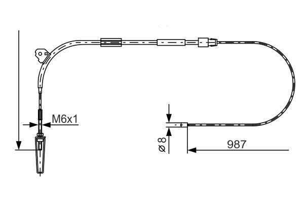 Cablu, frana de parcare 1 987 477 960 BOSCH