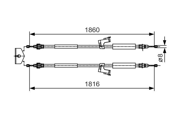 Cablu, frana de parcare 1 987 482 019 BOSCH