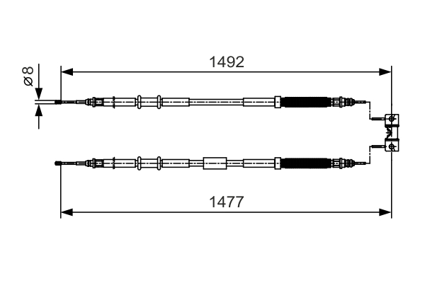 Cablu, frana de parcare 1 987 482 038 BOSCH