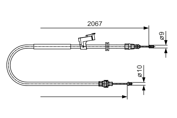 Cablu, frana de parcare 1 987 482 134 BOSCH