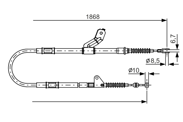 Cablu, frana de parcare 1 987 482 158 BOSCH