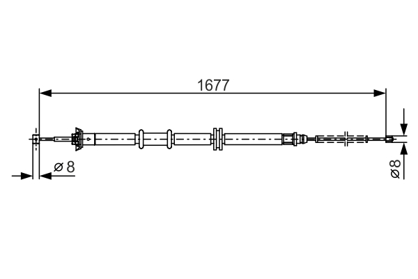 Cablu, frana de parcare 1 987 482 208 BOSCH