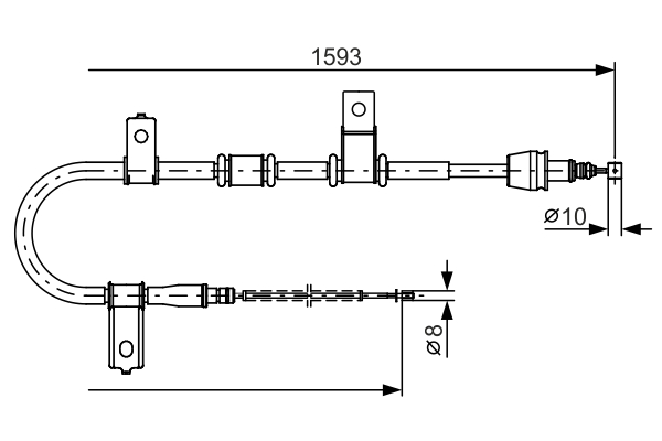 Cablu, frana de parcare 1 987 482 224 BOSCH