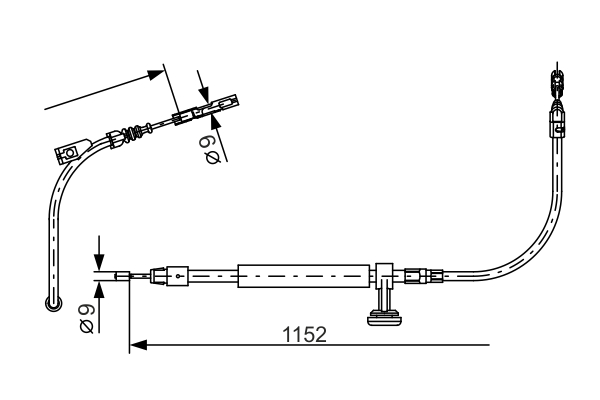 Cablu, frana de parcare 1 987 482 332 BOSCH