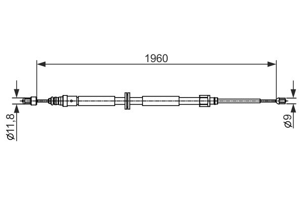 Cablu, frana de parcare 1 987 482 432 BOSCH