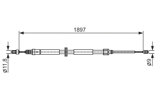 Cablu, frana de parcare 1 987 482 433 BOSCH