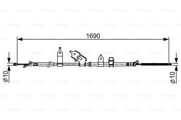 Cablu, frana de parcare 1 987 482 443 BOSCH