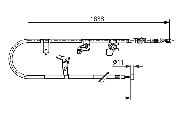 Cablu, frana de parcare 1 987 482 466 BOSCH
